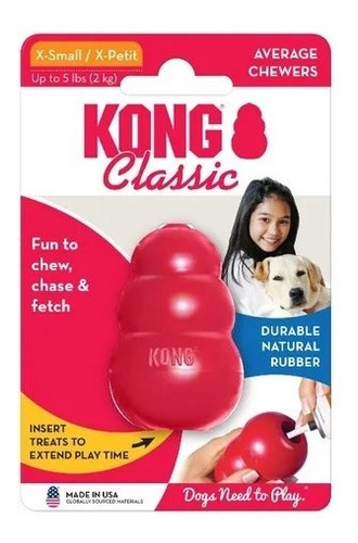 Kong Clásico Juguete  Perro Adulto Raza Pequeña Rellenable X