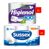 Combo Papel Higienol X5 + Rollo De Cocina Sussex X5