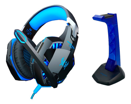 Pack Audífono Gamer Kotion + Stand Azul