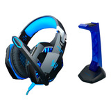 Pack Audífono Gamer Kotion + Stand Azul