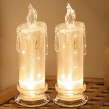 Kit De 2 Velas Led Medianas De Parafina Living Flame De 18 C