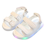 Sandalias De Verano Para Niños Con Luz Led, Zapatos De Playa