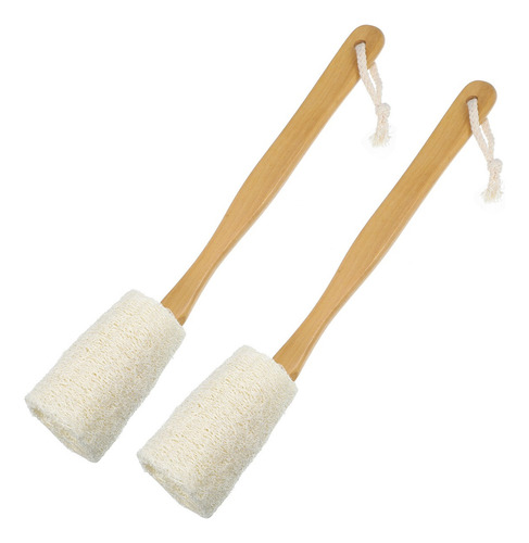 Cepillo De Baño Ducha De Madera Espalda Masaje 37.5x6cm 2uds