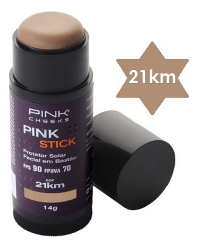 Protetor Solar E Base Pink Stick 21km Fps90 Pink Cheeks
