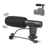 Microfone Dslr Direcional Anti Vento Ativo 2 Pilhas Pequenas