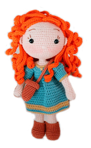 Muñeca Merida Valiente De Disney En Crochet 26 Cm