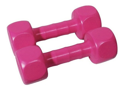 Par De Pesas Mancuernas 1 Kg  Pvc Color Rosa Pink - Gymtonic