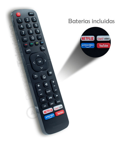 Control Remoto Compatible Hisense En2at27h Netflix 4k+pilas