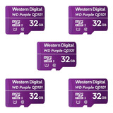 Pack 5 Tarjetas Microsd Wd Purple 32gb Clase 10 Vigilancia