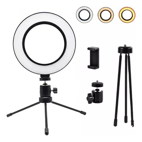 Iluminador Ring Light 6 Polegadas Com Suporte Para Celular