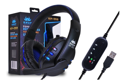 Fone Ouvido Gamer Headset Microfone Usb Pc Ps4 7.1 Led Xbox