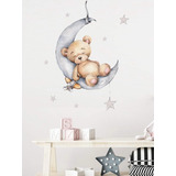 Vinil Para Pared Decoraciones Para Cuartos Bebés Osito Luna