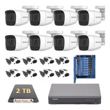 Kit Cctv Audio 1080p / Dvr 8 Ch/ 8 Cámaras Bala /baluns 2tb