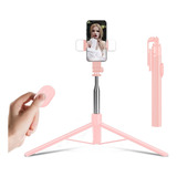 Selfies Stick Con Trípode Bluetooth Control Remoto Led(rosa)