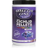 Omega One Cichlid Pellets Super Color  Small Sinking 460g Alimentos Para Peces Cíclidos Granulos Pequeños 2mm Lento Hundimiento A Base De Salmón De Alaska Comida Marina