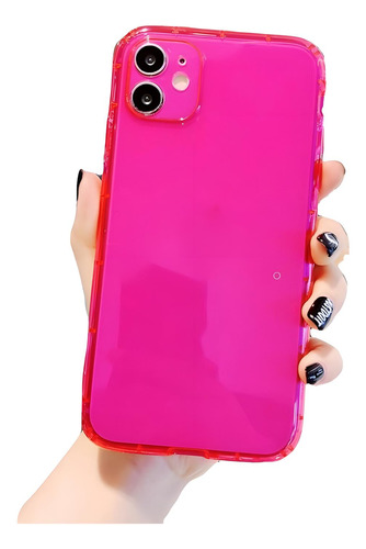 Funda Para iPhone Goma Neon Airbag Resistente Mujer Hombre