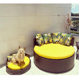 Sofá Redondo Chaise + Chaise Pet P/ Jardim Descanso Varanda