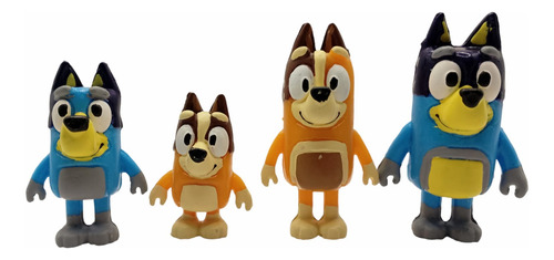 Familia Bluey Y Bingo - Maqueta Set De 4 Figuras Colección