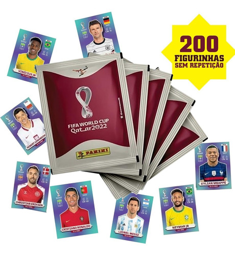 Figurinhas Aleatórias Copa 2022 S/ Repetições Kit 200 Cromos