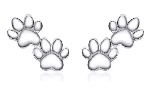 Aros Plata 925 Mujer Patitas Dobles Gatito Perrito Animales