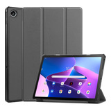 Funda De Piel Inteligente Gris Para Lenovo Tab M10 Plus 10.6