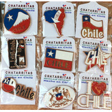 Magnéticos Chile 9 Diseños Cobrizados Bandera Mapa Esc