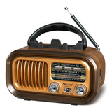 Pequea Radio Vintage Retro Con Bluetooth, Transistor De Tran