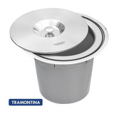 Lixeira De Embutir Aço Inox Tramontina 5 Litros Cor Cinza