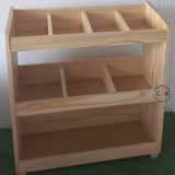 Estante Baú Organizador Brinquedos 90x80 Pinus C/ Rodinhas 