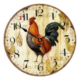 Reloj De Pared De Cocina De 10 Pulgadas, Rústico, Silencioso