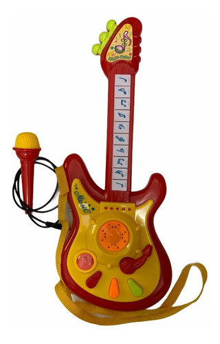 Guitarra Musical Infantil Con 6 Melodías Y Micrófono