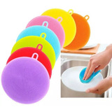 06 Esponjas Silicone Antibacteriana Buchinha Louça Cozinha