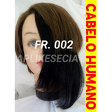 Franja Ou Franjão Preto Cabelo Humano Natural Tic Tac