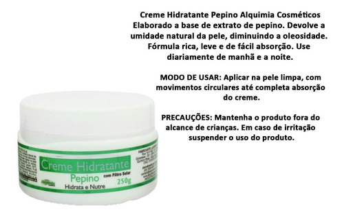 Creme Hidratante Pepino Alquimia Atacado Com 12 Unidades