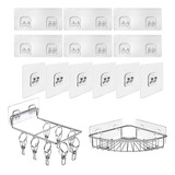 Ganchos Adhesivos De Repuesto Para Estantes De Ducha, 12 Uni