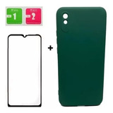 Capa Capinha + Película 3d Compatível Xiaomi Redmi 9a 6.53 Cor Verde Militar Xiaomi Redmi 9a 6.53