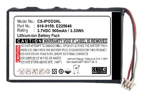 Bateria Compativel iPod Classic 3 Cs-ipod3hl 616-0159