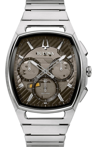 Reloj Bulova Precisionist Original Plateado Para Hombre Color De La Correa Negro Color Del Fondo Gris