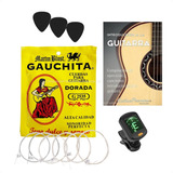 Combo Encordado Guitarra Criolla + Afinador + Manual + Puas