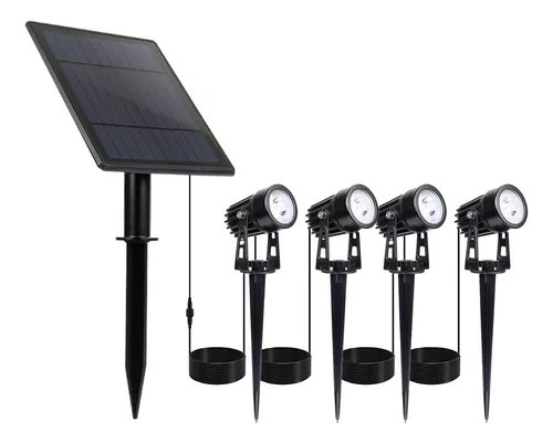 4 Estacas Solares Led 4w Jardín Aplique Exterior Intemperie