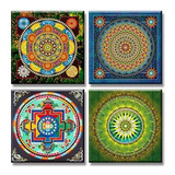 Boho Mandala Wall Art Vintage Flowers Pattern Canvas Prints 
