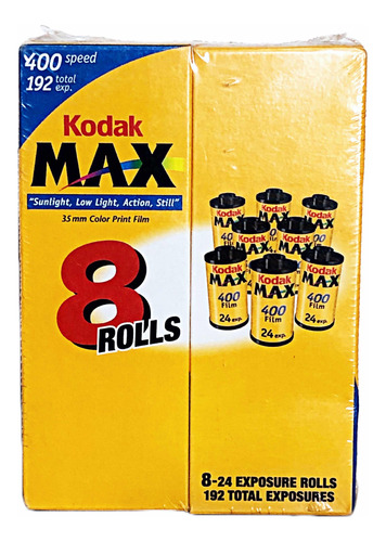 Filme 35mm Kodak Max 400 - Pack Lacrado Com 8un X 24poses