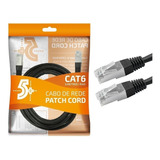 Cabo De Rede Blindado 5m Ethernet Rj45 Cat6 Preto 5 Metros