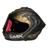 Casco Smk Typhoon Oro Mate Ma277 Mica Humo  