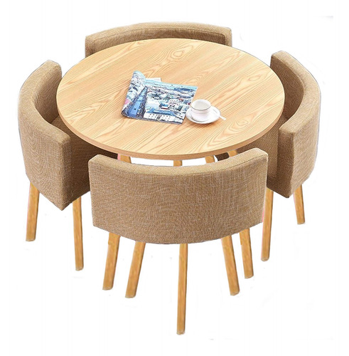 Juego De Mesa Comedor Cuadrada De Madera Negra C/4 Sillas 