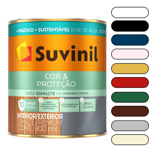 Tinta Esmalte Base Água Suvinil 900ml Cor E Proteção Cores