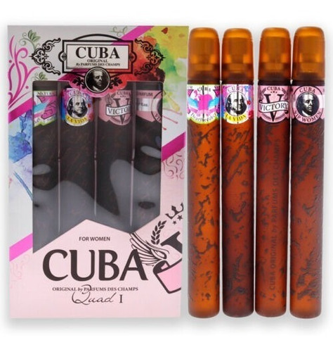 Perfume 4 Piezas D 35ml Cuba Quad 1 Para Mujer 