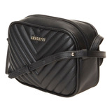 Bolsa Feminina Crossbody Zig Zag Média Preta Anacapri Cor Preto Cor Da Correia De Ombro Preto Desenho Do Tecido Liso