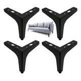 4 Patas Para Muebles Color Negras Mate Tr13  De 13 Cms Alto