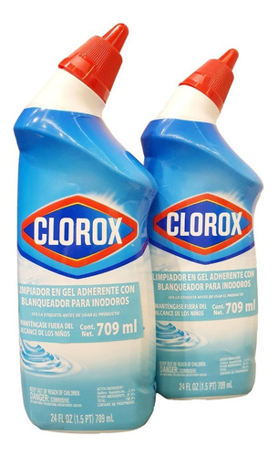 2 Pack Clorox Clinging Bleach Gel 709ml C/u 